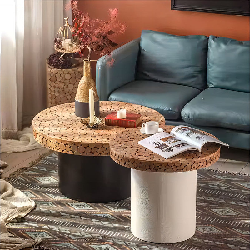 Farmhouse Style Solid Wooden End Table Living Room Coffee Table
