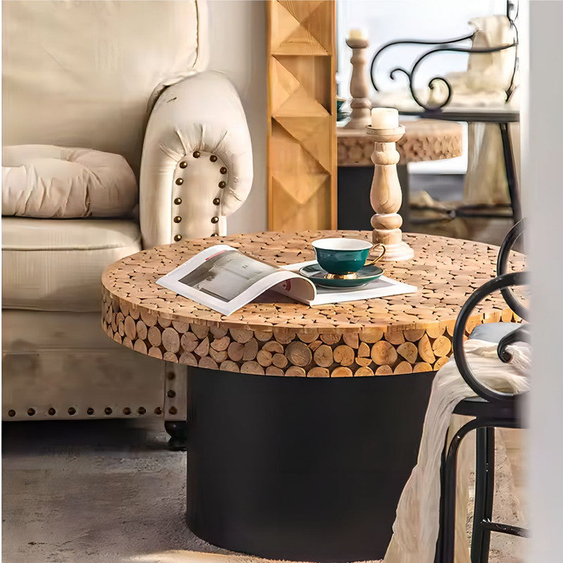 Farmhouse Style Solid Wooden End Table Living Room Coffee Table