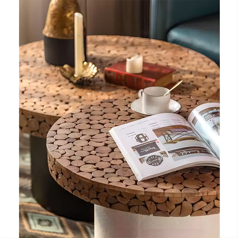 Farmhouse Style White Solid Wooden End Table Living Room Coffee Table