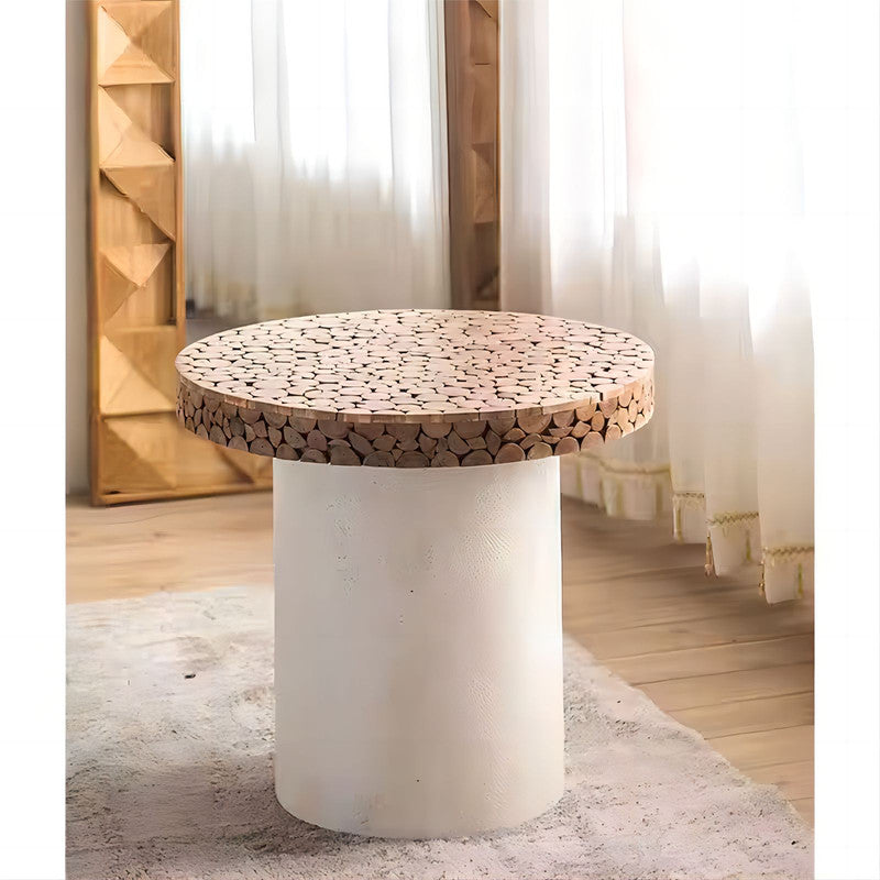 Farmhouse Style White Solid Wooden End Table Living Room Coffee Table