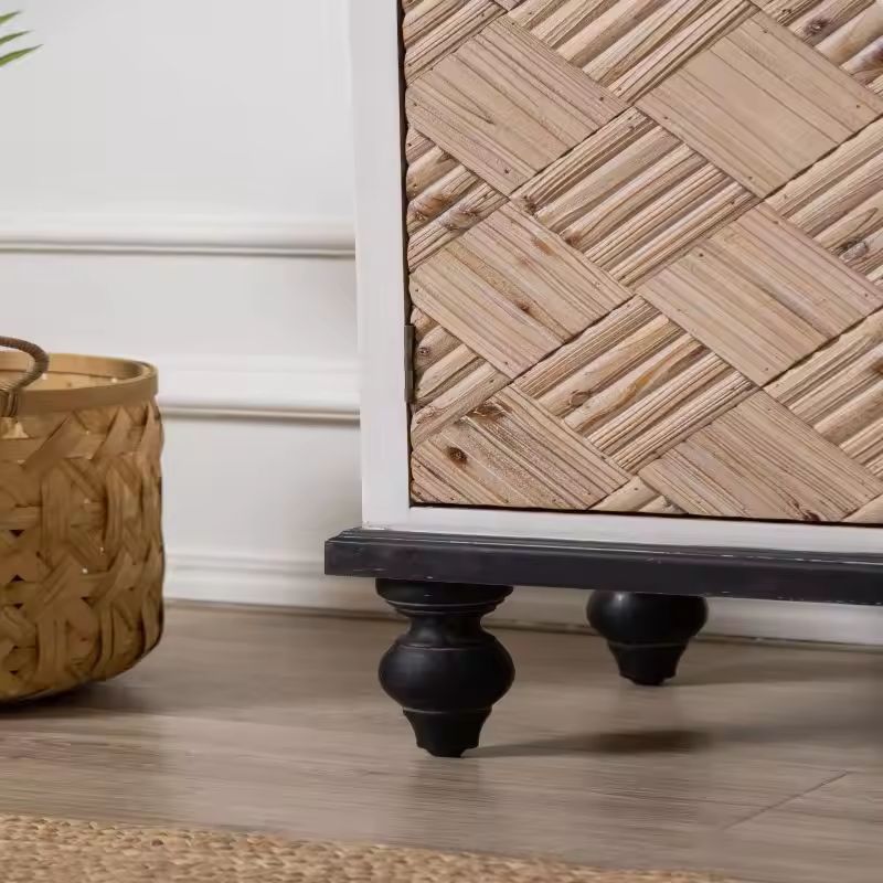 Solid Wood Storage Painted Sideboards Living Room Cabinet 4 Doors
