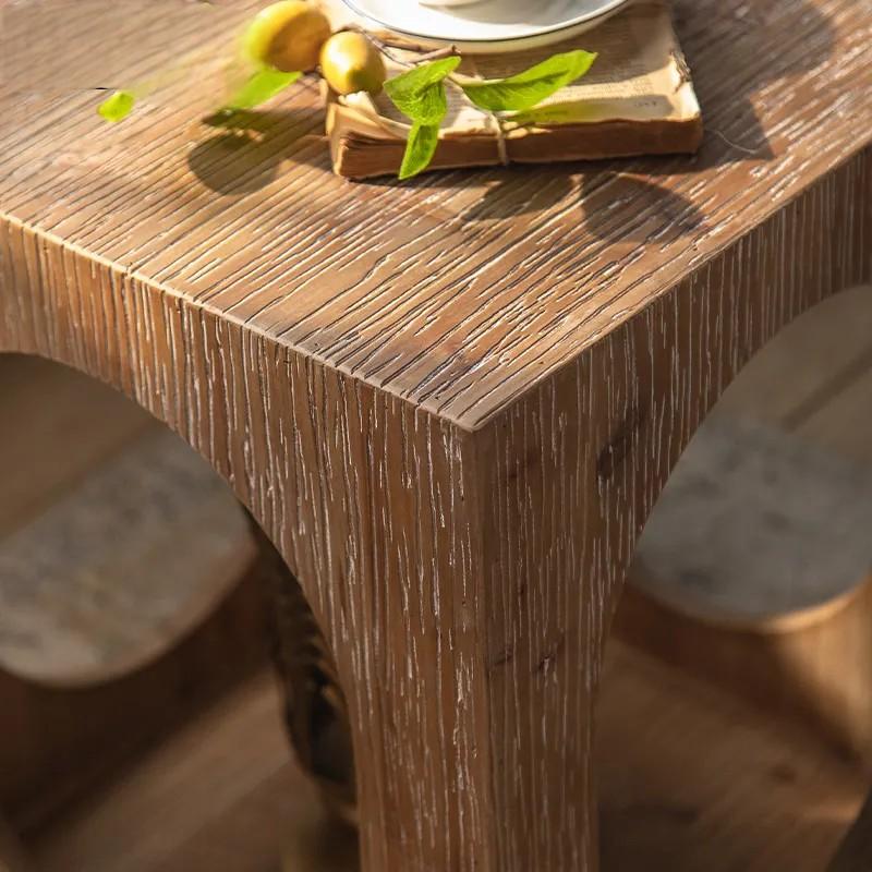 Modern Simple Environmental Protection Four-sided Hollow Tea Table Square Solid Wood Coffee Table