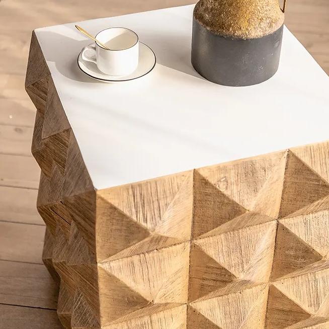 New Design Nature Solid Wood Side Table Rectangular Wooden Vintage Home Decorative Coffee Table