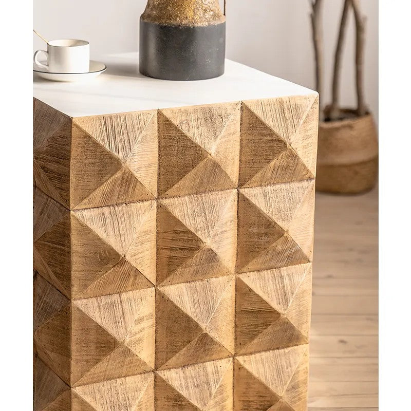 New Design Nature Solid Wood Side Table Rectangular Wooden Vintage Home Decorative Coffee Table