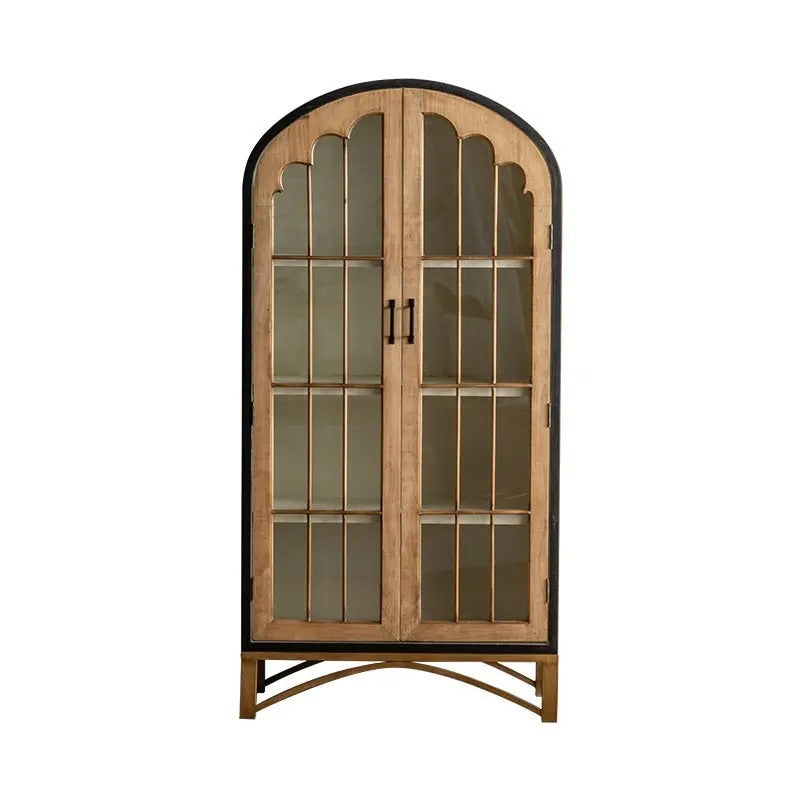 Vintage Kitchen Retro Wood Storage Cabinet Showcase Display Stand Dining Living Room Furniture
