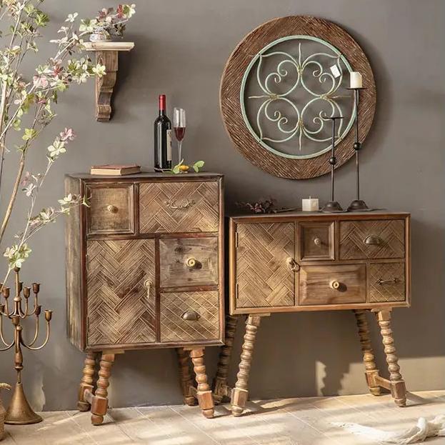 Vintage Unique New Design Decoration Home Furniture Sitting Room Nature Wood Cabinet for Decorative