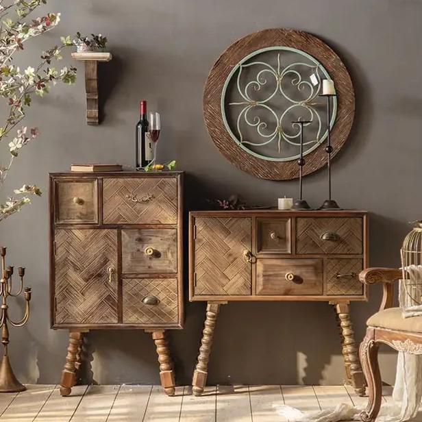 Vintage Unique New Design Decoration Home Furniture Sitting Room Nature Wood Cabinet for Decorative