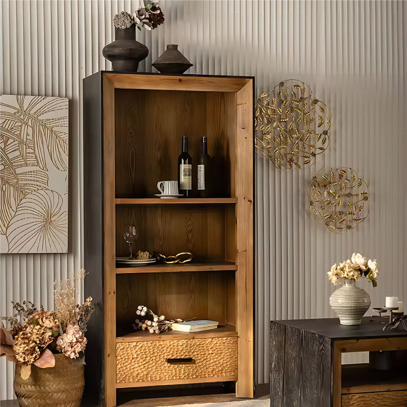 Solid Wooden Corner Living Room Cabinet with Drawers