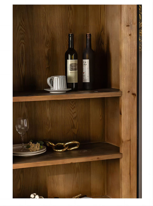 Solid Wooden Corner Living Room Cabinet with Drawers
