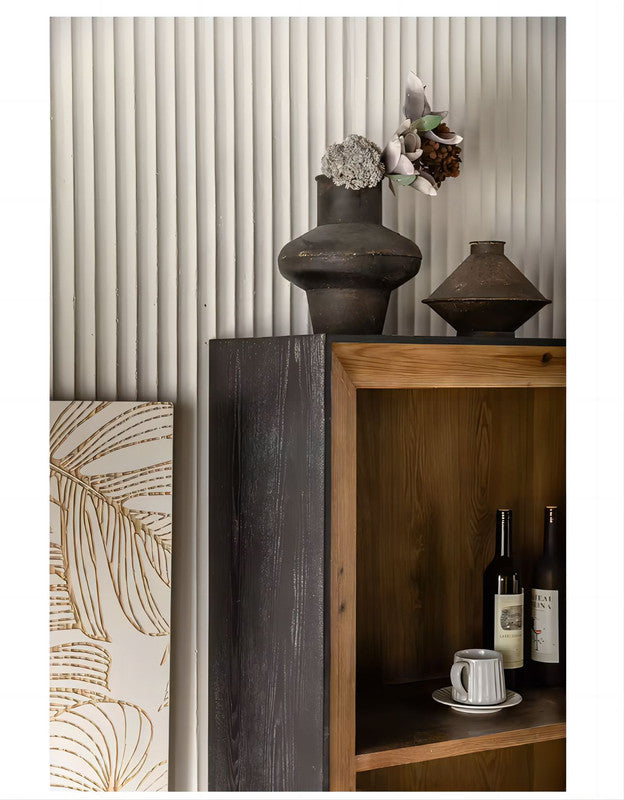 Solid Wooden Corner Living Room Cabinet with Drawers