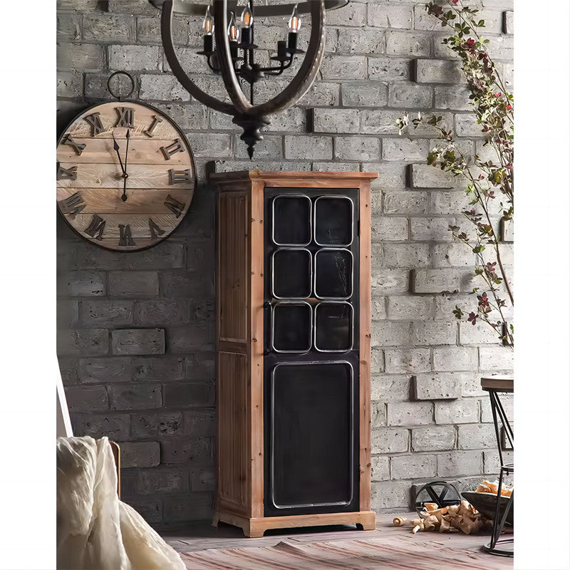 Solid Wooden Glass Cabinet with Shelves Tall Cabinet