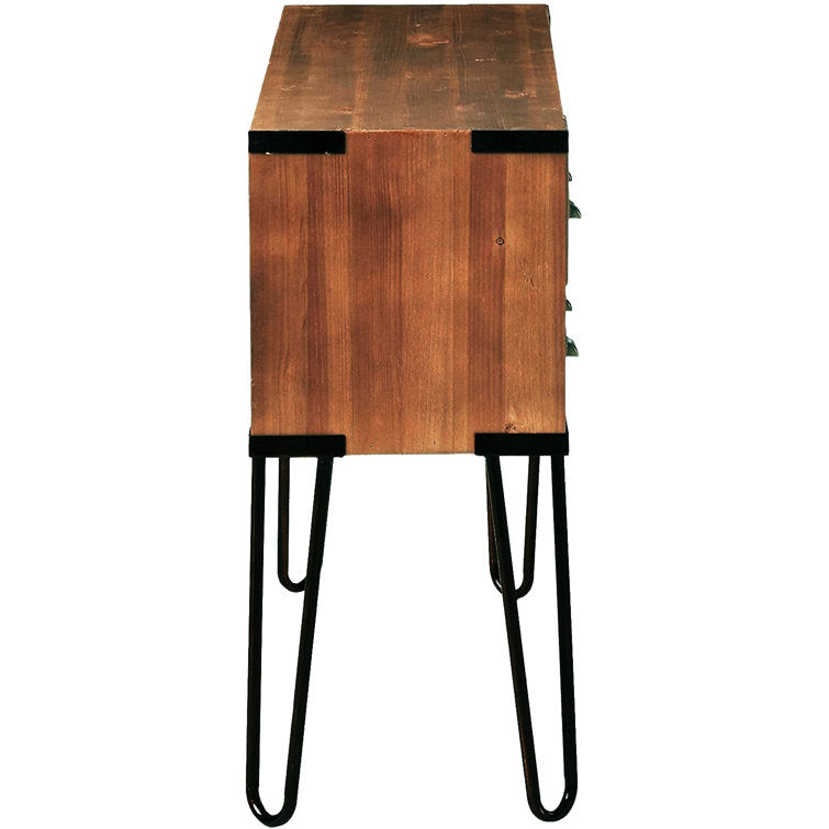 Ellefson 36'' Antique Storage Console Table with 8 Drawers