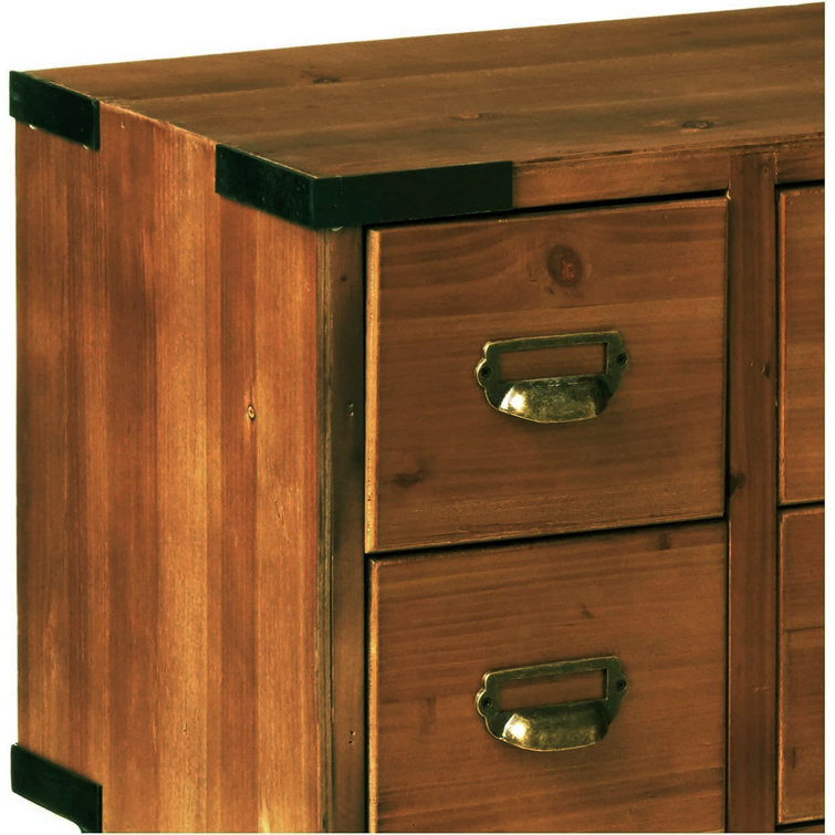 Ellefson 36'' Antique Storage Console Table with 8 Drawers