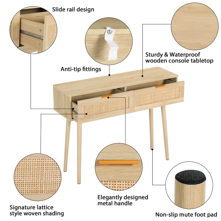 Hederu 39.37'' Console Table