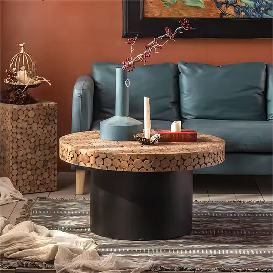Farmhouse Style Solid Wooden End Table Living Room Coffee Table