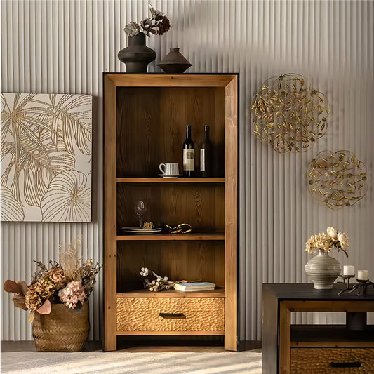 Solid Wooden Corner Living Room Cabinet with Drawers