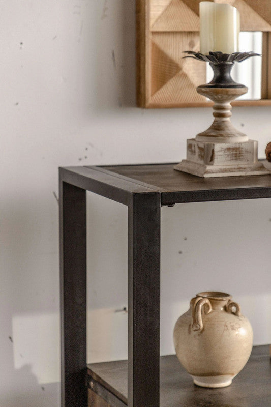 Wooden Console Table with Four Drawers Living Room Decorative Entryway Desk Storage Shelves