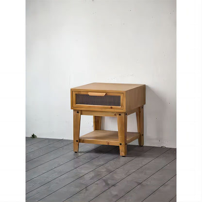 Bedroom Solid Wood Legs Bedside Table