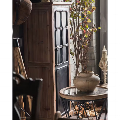 Solid Wooden Glass Cabinet with Shelves Tall Cabinet