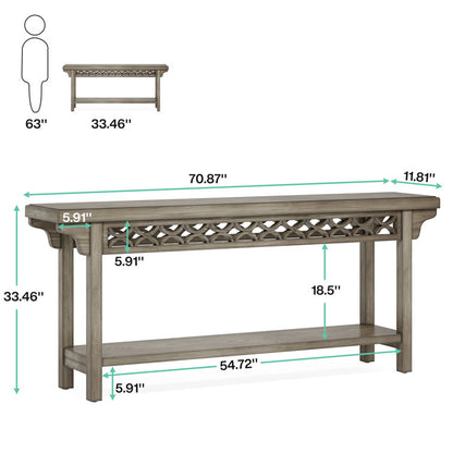 Hoauer 70.8'' Solid Wood Long Console Table